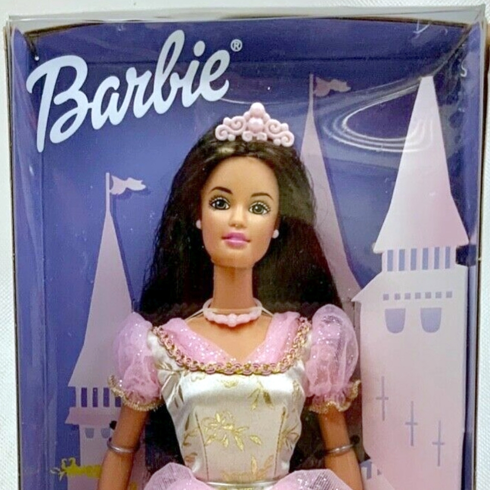 Mattel 1999 Barbie Princess Doll Brunette Pink Gown Dress Doll In Box - NIB